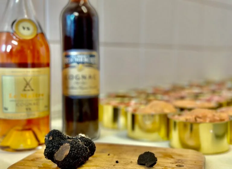 Truffe noire du Périgord présentée avec des produits du terroir
