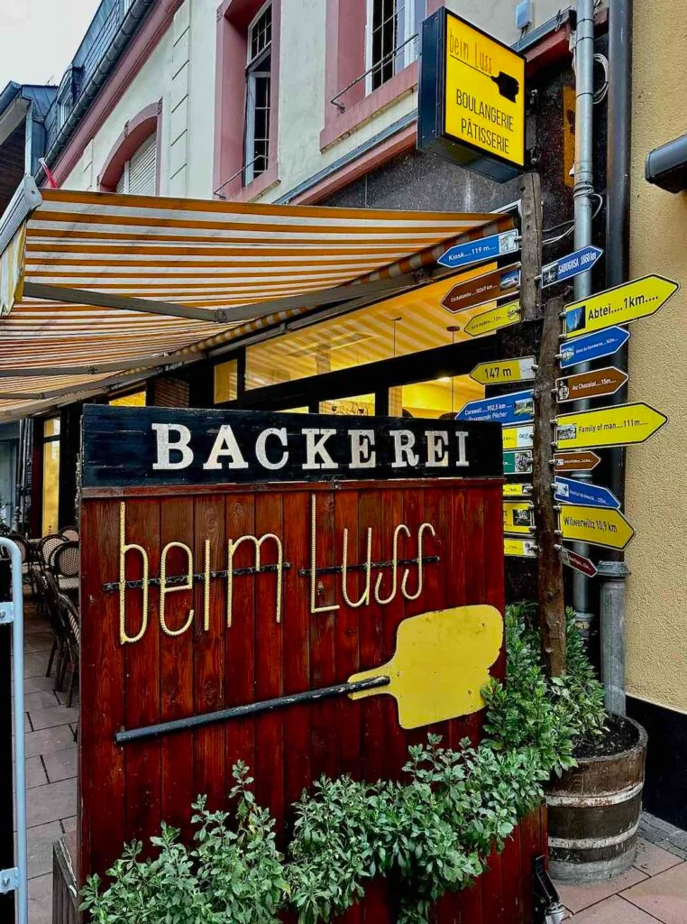 Façade de la boulangerie Beim Luss dans le centre de Clervaux