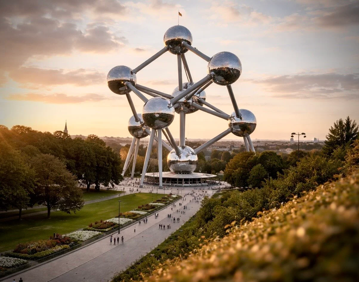 Atomium de Bruxelles au coucher du soleil